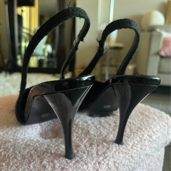 Tweed Slingback Mule Heels - Pointed Toe - 8.5 - Picture 3 of 5